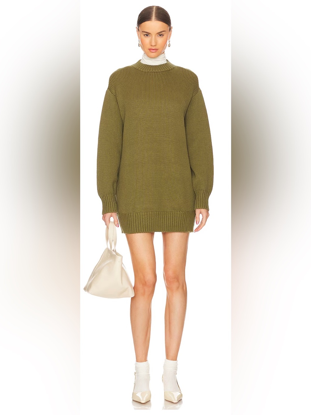Like New! L’Academie Army Green Sweater Dress/ Size Medium